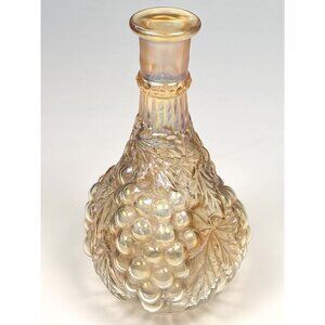 VTG IMPERIAL Marigold Orange Carnival Glass DECANTER Grape Design 9" *No Stopper